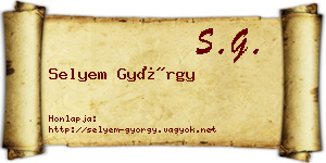 Selyem György névjegykártya